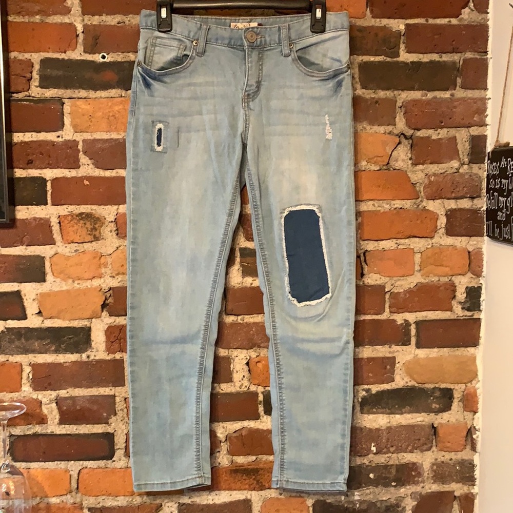 So Light Wash jeans with Patchwork